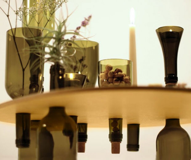 ไอเดียโต๊ะน้ำชารีไซเคิล จากแผ่นไม้และขวดแก้ว สร้างสรรค์ผลงานน่ารักๆ