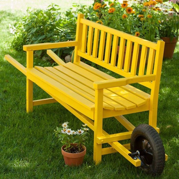  เก้าอี้สนาม DIY ร่วมกับของเหลือใช้ ตกแต่งกลางสวนหย่อม