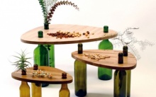 ไอเดียโต๊ะน้ำชารีไซเคิล จากแผ่นไม้และขวดแก้ว สร้างสรรค์ผลงานน่ารักๆ