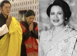 สมเด็จพระราชาธิบดีจิกมี - พระราชินี เสด็จถวายความอาลัย สมเด็จพระพันปีหลวง