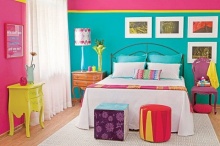ไอเดียออกแบบห้องนอนสีสันสดใส สไตล์ Colorful